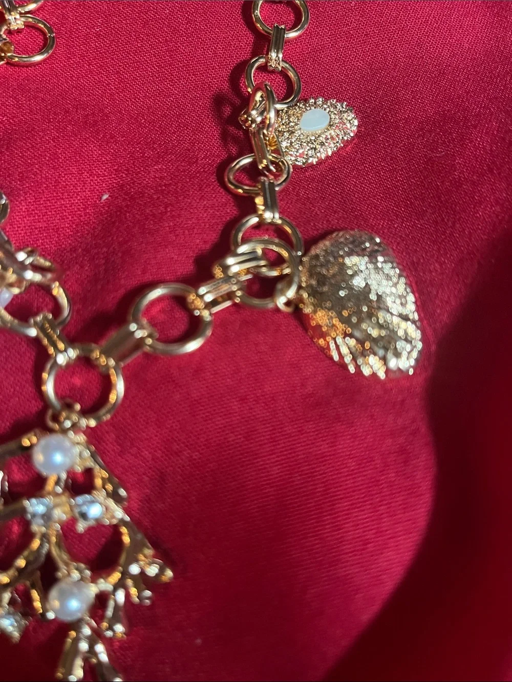 INC International Gold-Tone Reef Imitation Pearl Sea Life Charm Necklace NEW